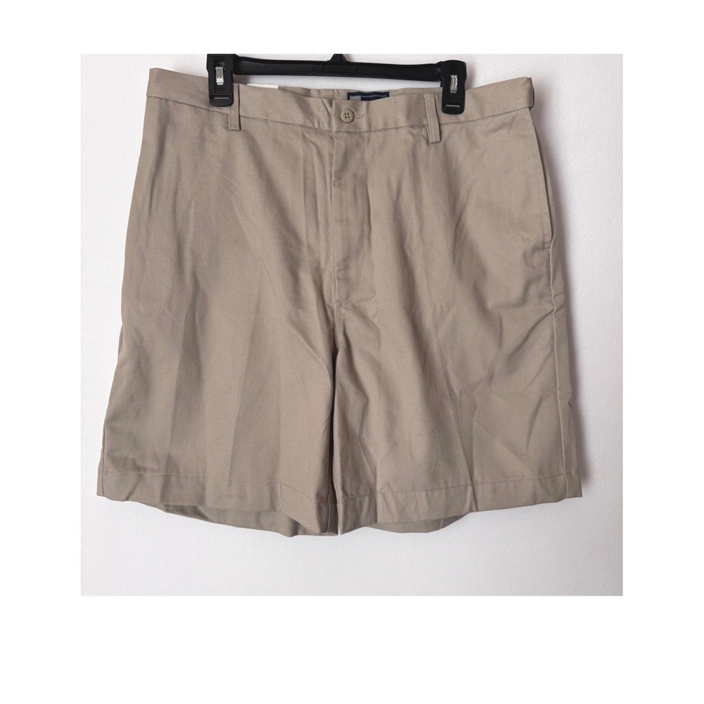 Blue Generation Chino Shorts Flat Front Mens W36 Classic Fit Stain Release